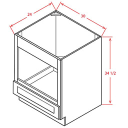Black Shaker Base Microwave Cabinet - 30"W X 34.5"H X 24"D