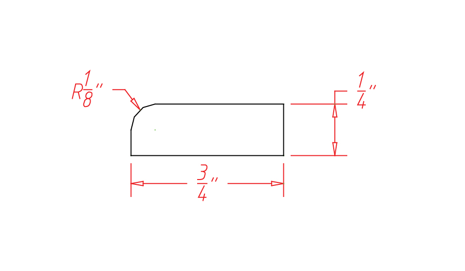 Black Shaker Scribe Molding - 1/4"D X 96"L X 3/4"H