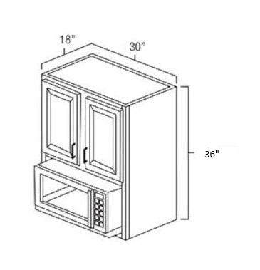 Onyx Black Shaker 30" x 36" Microwave Wall Cabinet 