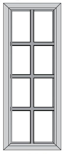 Burnished Brandy Mullion Door 12" X 42" Textured Glass