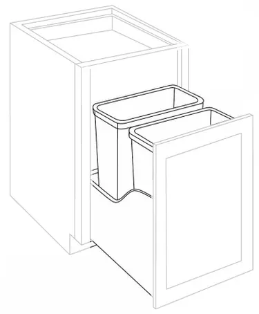 Steel Bottom Mount Soft-Close Waste Pullout w/ Double 35 qt. Containers