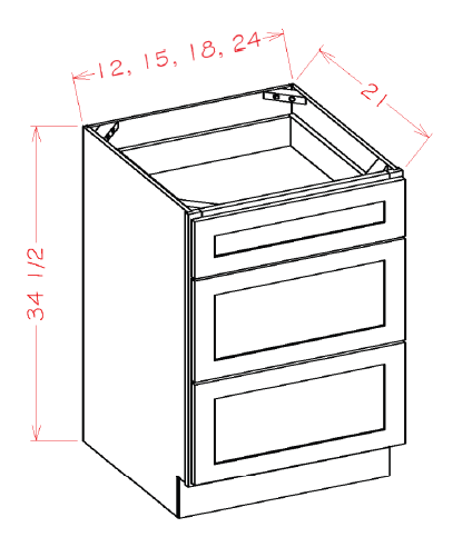 Natural Shaker Vanity Drawer Base Cabinet - 12"W