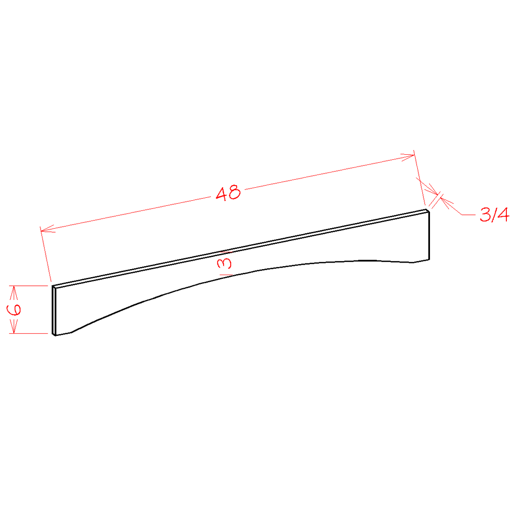 Natural Shaker Shaker Arch Valance 48" Long