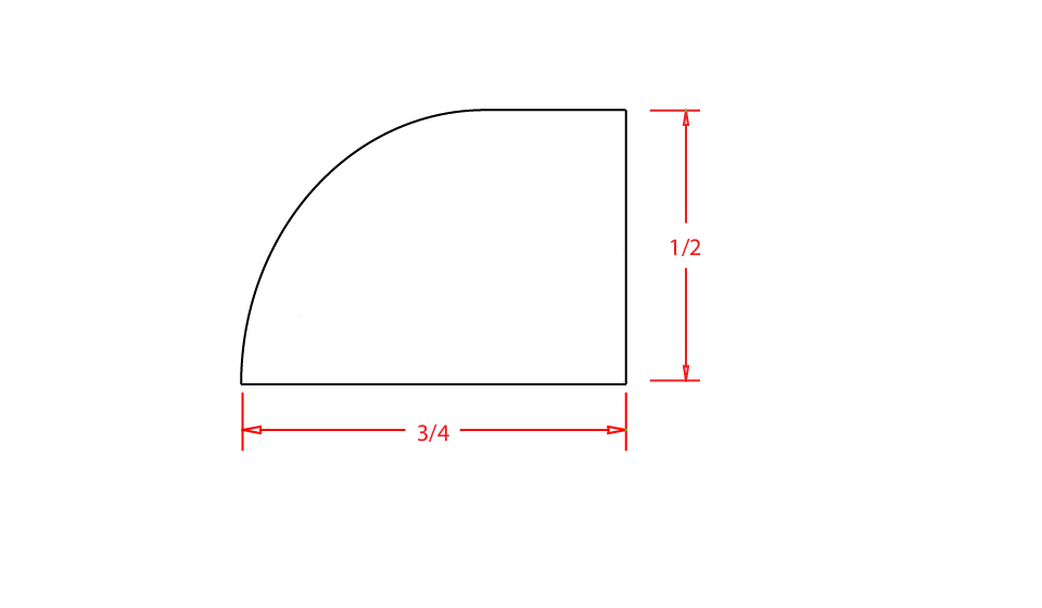 Natural Shaker Shoe Moulding - 1/2"D X 96"L X 3/4"H