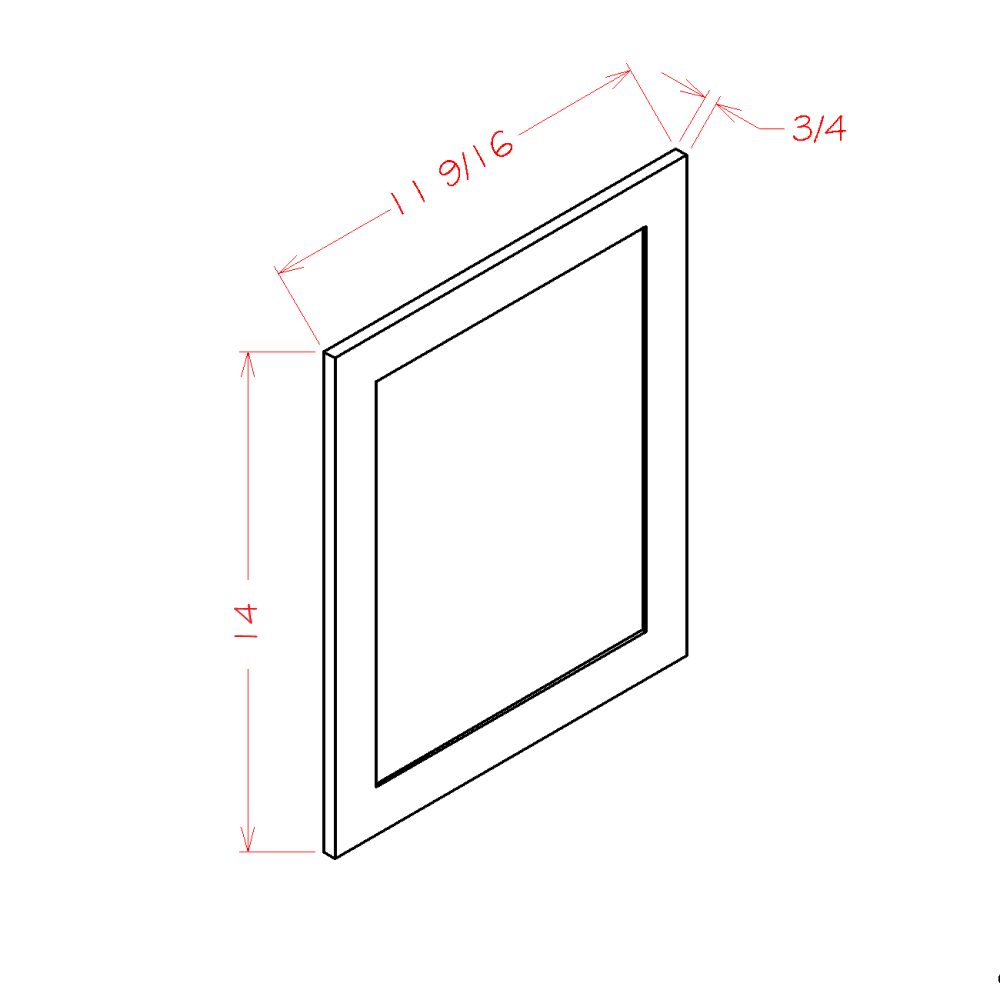 Natural Shaker Wall Decorative End Panel - 11-1/2"W x 14"H x 3/4"D