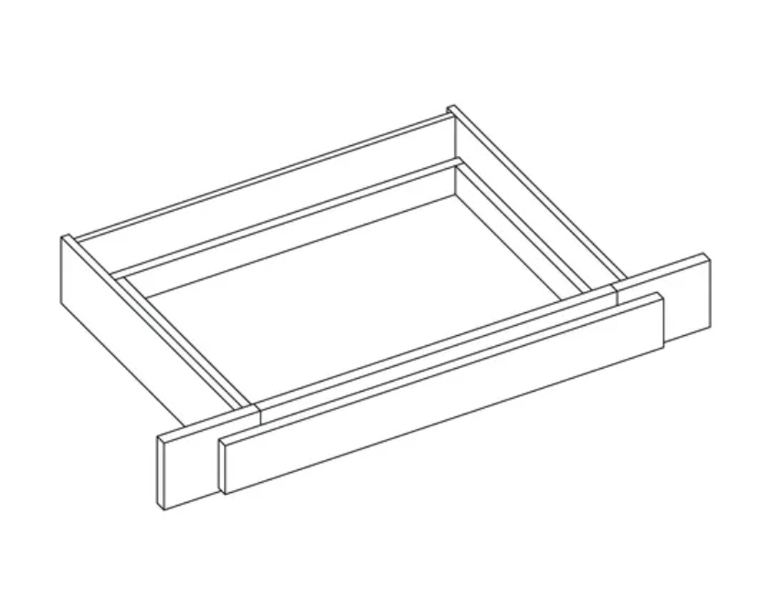 Sage Green Shaker Vanity Drawer - 36" W with Adjustable Sides