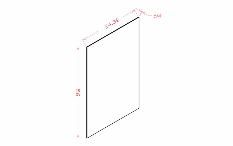 Natural Shaker Finished Shelf Board - 36"W x 96"H x 3/4"D