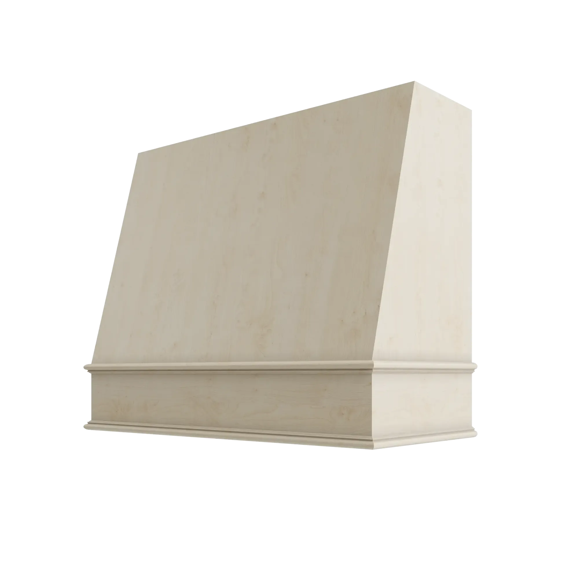 Wood Wall Mount Range Hood with Classic Trim – Angled Style