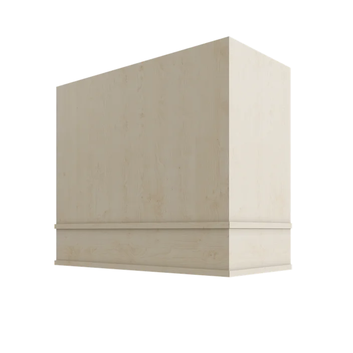 Wood Wall Mount Range Hood with Block Trim – Box Style
