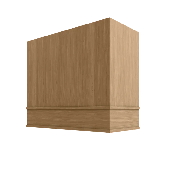 Slim White Oak Box Hood Block Trim - 30" W x 36" H