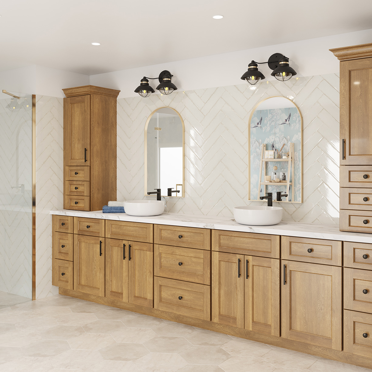Florence Honey Bathroom Vanities | RTA Cabinet Store