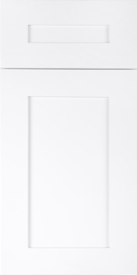 Frameless White Shaker Frameless Bathroom Vanities Sample Door