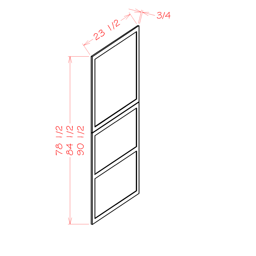 Cinder Shaker Tall Decorative End Panel - 23-1/2"W X 90-1/2"H X 3/4"D