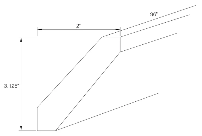 Florence Grey Shaker Crown Molding - 96"W x 5/8"H