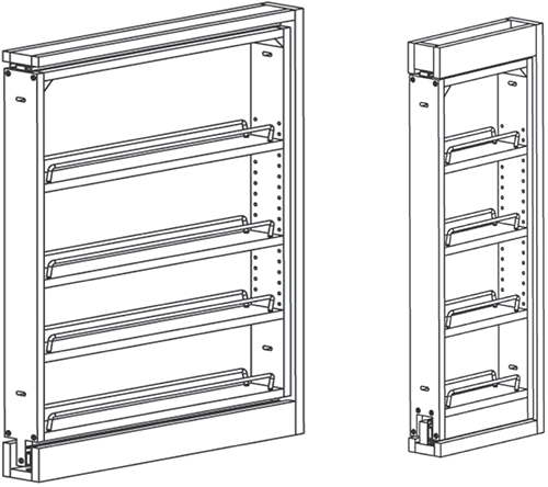 Rustic Slab Soft-Close Wall Filler Pullout 3"W x 42"H
