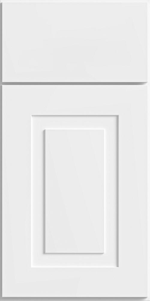 Lexington White Raised Slab Cabinets