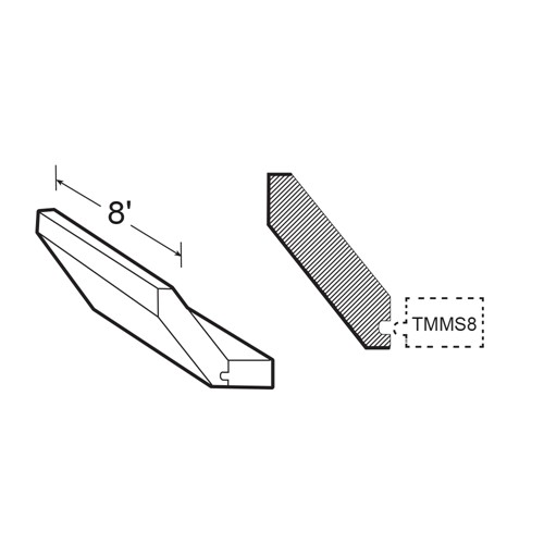 Lexington Blue Shaker Angle Crown Molding 2 5/8" x 8' x  3/4"