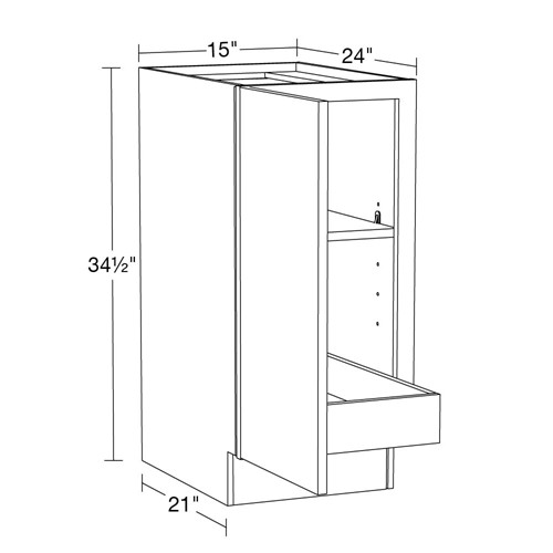 Lexington Blue Shaker Base Full Height 15" 1 Rollout 