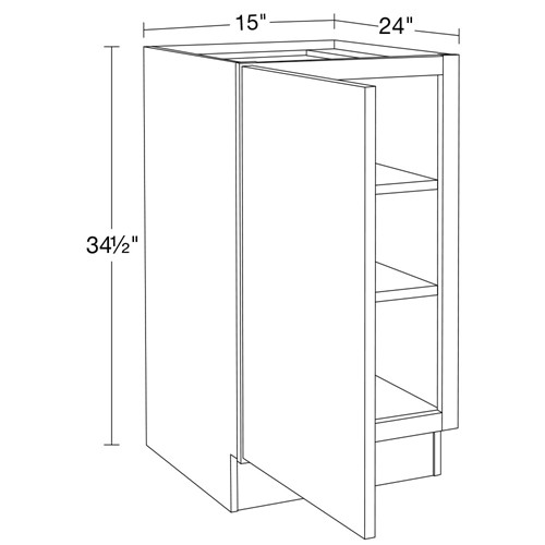 Lexington Blue Shaker Base Full Height Doors 15"