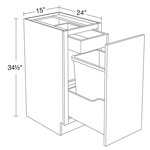 Lexington Blue Shaker Deluxe Single Wastebasket Cabinet 15"
