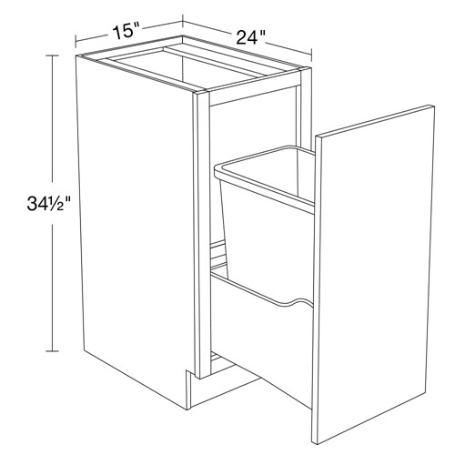 Large Single Wastebasket Cabinet