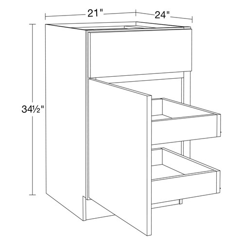 Lexington Blue Shaker Base 21" 2 Rollout Tray