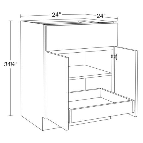 Lexington Blue Shaker Base 24" 1 Rollout Tray