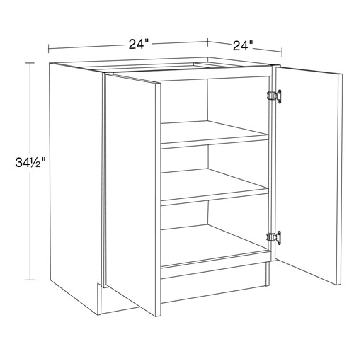 Lexington Blue Shaker Base Full Height Doors 24"