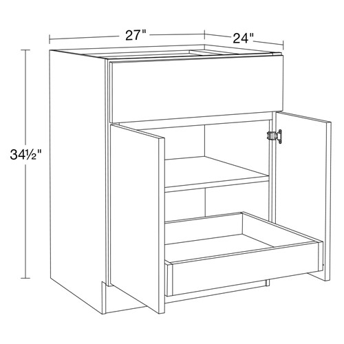 Lexington Blue Shaker Base 27" 1 Rollout Tray