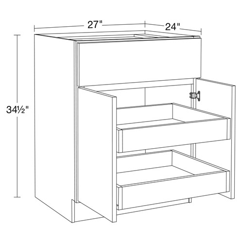 Lexington Blue Shaker Base 27" 2 Rollout Tray