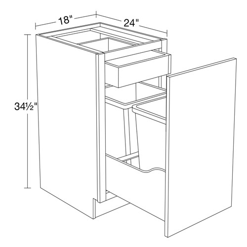 Lexington Blue Shaker Deluxe Double Wastebasket Cabinet 18"