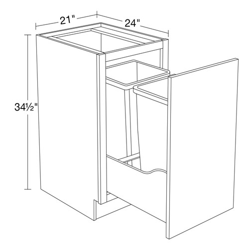 Lexington Blue Shaker Large Double Wastebasket Cabinet 21"