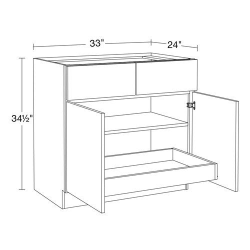 Lexington Blue Shaker Base 33" 1 Rollout Tray