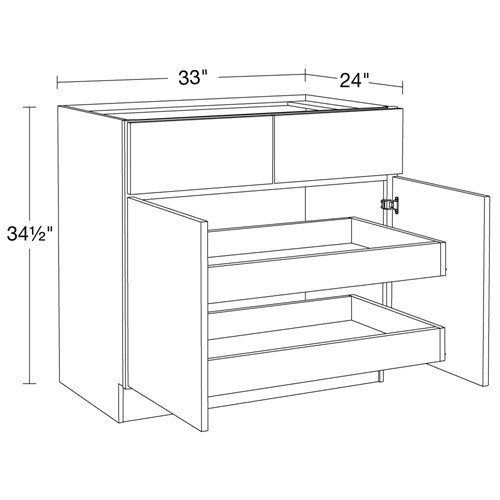 Lexington Blue Shaker Base 33" 2 Rollout Tray