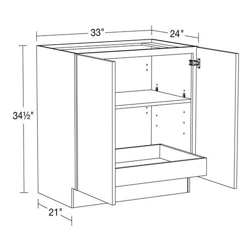 Lexington Blue Shaker Base Full Height 33" 1 Rollout