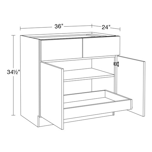 Lexington Blue Shaker Base 36" 1 Rollout Tray