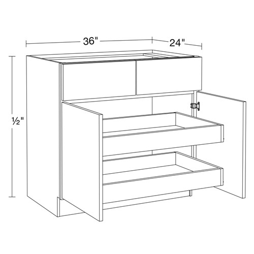 Lexington Blue Shaker Base 36" 2 Rollout Tray