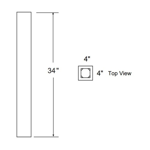 Lexington Blue Shaker Column Spindle Leg 4" x 4" x 35"