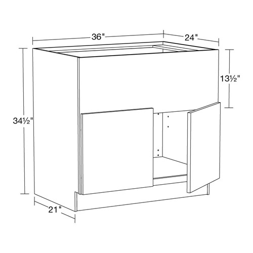 Lexington Blue Shaker Farm Sink Base 36"