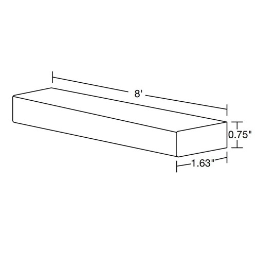 Lexington Blue Shaker Light Rail Molding 96" x 1 1/2"