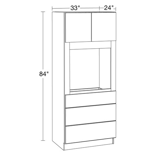 Lexington Blue Shaker Universal Oven Cabinet 33" x 84"