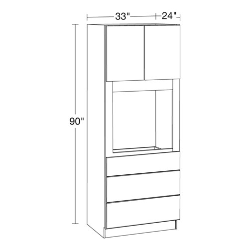 Lexington Blue Shaker Universal Oven Cabinet 33" x 90"