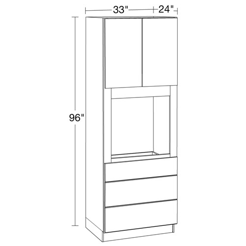 Lexington Blue Shaker Universal Oven Cabinet 33" x 96"