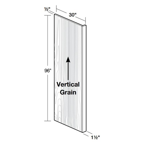 Lexington Blue Shaker Refrigerator Panel 30"x96" w 1.5" Filler