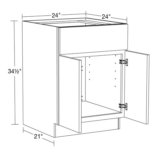 Lexington Blue Shaker Sink Base 24"