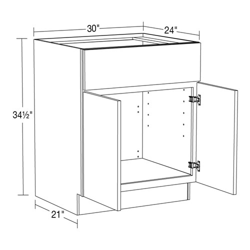 Lexington Blue Shaker Sink Base 30"