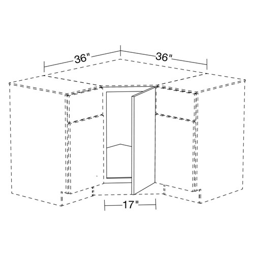 Lexington Blue Shaker Sink Front Angle 36"