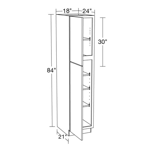 Lexington Blue Shaker Utility 18" x 24" x 84"