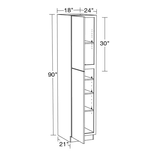 Lexington Blue Shaker Utility 18" x 24" x 90"