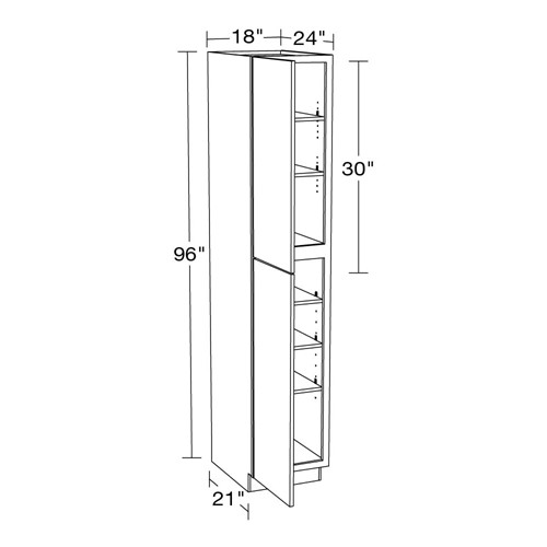 Lexington Blue Shaker Utility 18" x 24" x 96"